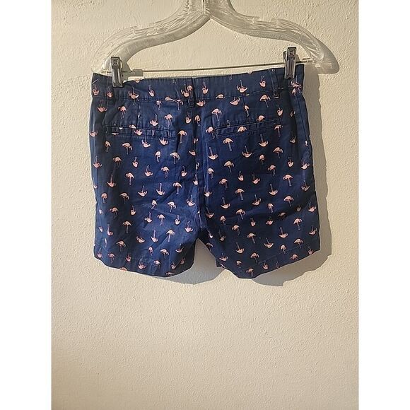 Caribbean Joe Shorts Womens 4 Blue Flamingo Print Classic Fit Pocket Beach NWT - Picture 4 of 4